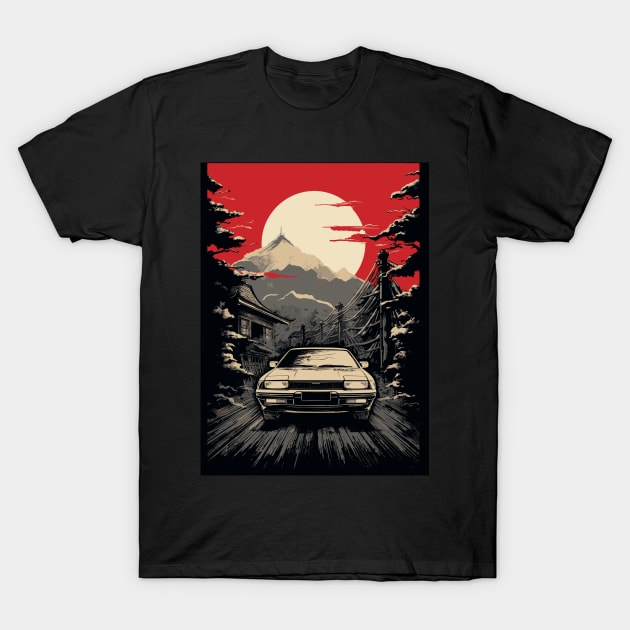 Retro Drift Race Car Tuning Vintage Japanese Cars T-Shirt by RetroZin